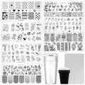 7pc Nail Stamping Plate Kit Butterfly Flower Heart Nails Stamp Plate Animal Nail Art Template Stencil Fingernail Polish Stamps Plates Set Silicone Stamper Scraper French Tips Nails Design Tools