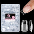 UNA GELLA Gel Nail Tips Coffin Short 15 Sizes Short Coffin Press On Nails Pre-Etched 300pcs Soft Gel Nail Tips Full Cover For Nails Extension Home DIY Salon