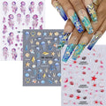 5D Embossed Beach Nail Stickers Ocean Nail Art Stickers Summer Nail Decals Self-Adhesive Nails Sticker Cute Jellyfish Shell Starfish Nail Supplies for Women Acrylic Nails DIY Manicure 3Sheets…
