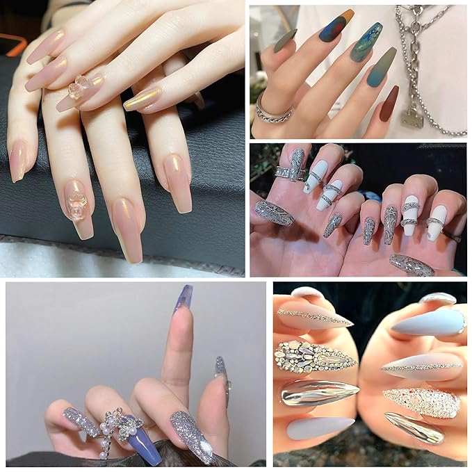 1000PCS Nail Tips Acrylic Nails 10 sizes Artificial Half Cover False Flake Nail Tips for Nail Salon Nail Shop DIY Nail Art Ballerina Nails (French Fake Nail Extension Tips)