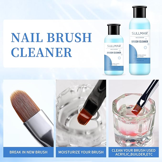 Nail Brush Cleaner For Acrylic Nails 3.8oz Acrylic Nail Brush Cleaner Acrylic Painting Quickly Cleaning Nail Art Brush 115ml Nail Polish Gel Brush Cleaner