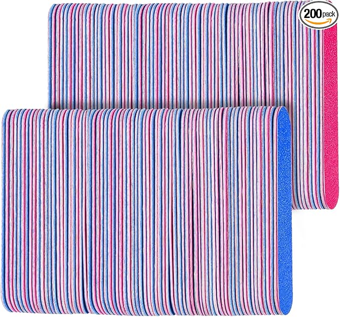 Mini Nail Files Bulk, 200 Pcs Disposable Double Sided Emery Boards Travel Size for Men, Women, Kids (3.3 Inch)