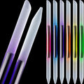 Maitys 6 Pieces Glass Cuticle Pusher Glass Cuticle Stick Set Double Sided Crystal Nail Files Precision Manicure Pedicure Pusher Tools(Pink, Blue, Purple, Orange, Yellow, Green)