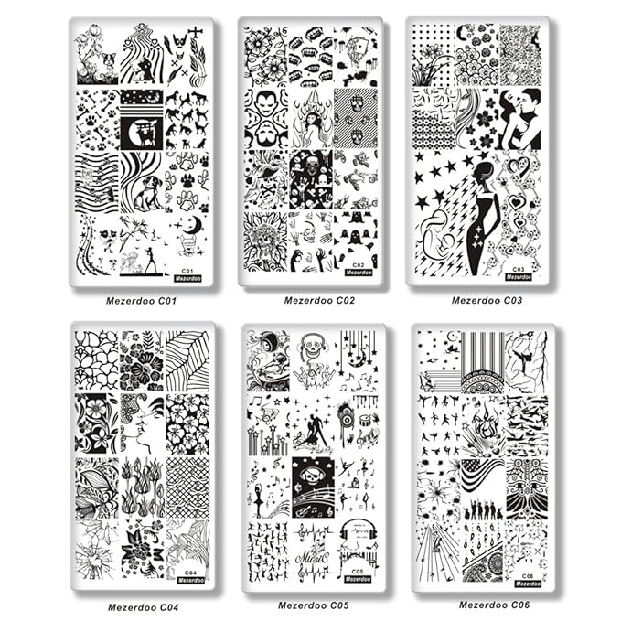 Mezerdoo 10Pcs/lot Creative Design Nail Stamping Plates Template Mermaid Girl Image Stamping Plate