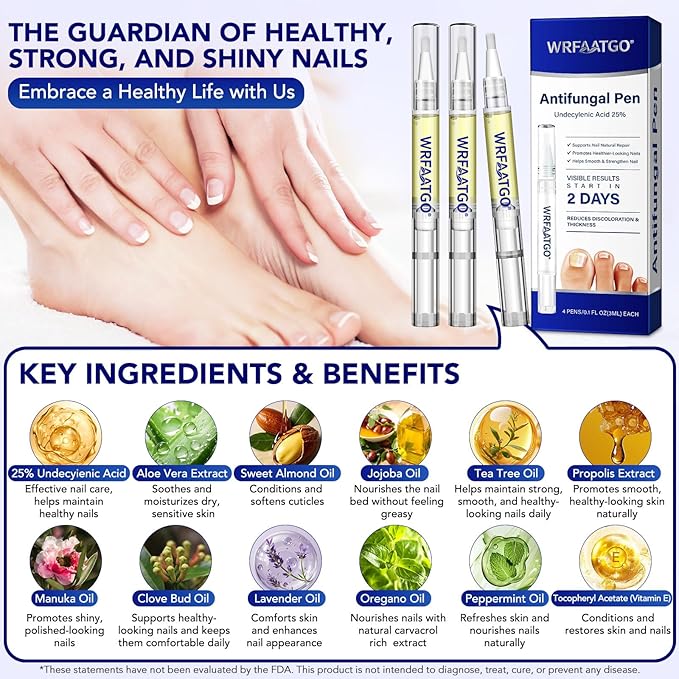 Toenail Treatment Extra Strength, Nail Repair Pen, Nail Treatment for Damaged, Discolored & Thickened Nails, Nail Repair, Restore Healthy Nail Appearance