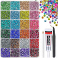 24 Color 13800pcs 3mm Crystal Resin Rhinestones for Bedazzling Crafting Flatback Stones Colorful Gems Diamonds Charms for Nails Eyes Face Makeup Tumblers Bottles DIY Crafts Clothes Shoes Phones