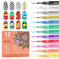 12 Color 3D Nail Art Pens Set, Kalolary 0.7MM Nail Polish Pens Nail Point Graffiti Dotting Pen Quick Drying Acrylic Paint Markers for Nail Art Design Home & Salon Nails DIY