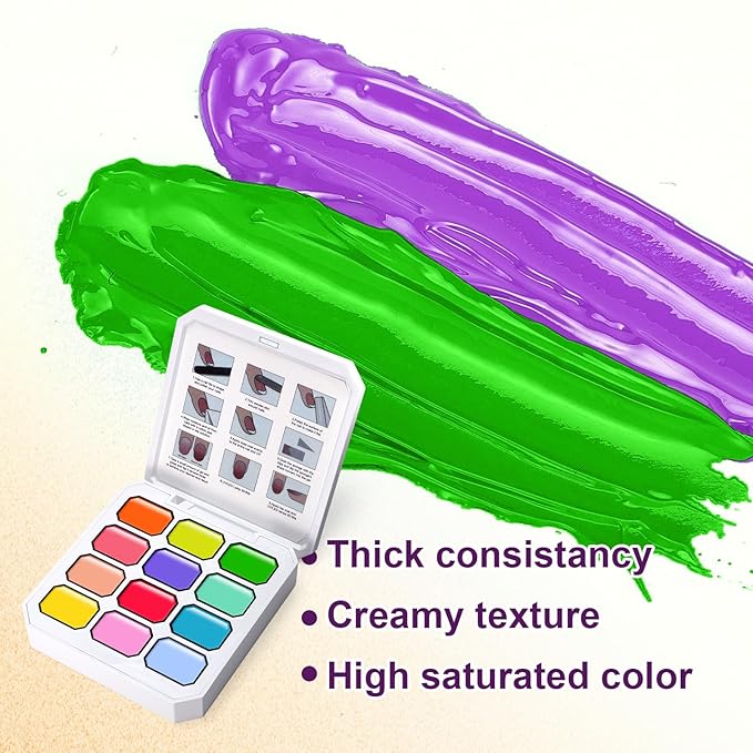 Gradient Gel Nail Set,16 Bright Neon Color for Ombre Nail Polish Platte Kit with 14* Nail Art Tools, Summer Rainbow Pat Painting Gel French Nail Manicure No-wipe DIY Art Home Salon
