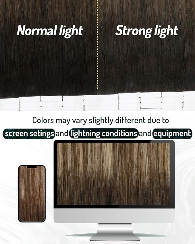 RUNATURE Tape in Hair Extensions Human Hair Black Balayage, 14 Inch 20Pcs 40G, Natural Black with Brown Ombre Blonde, Hair Extension for Women Real Hair, Natural Blending, Easy to Apply #1B/4/27