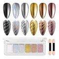 Beetles Chrome Nail Powder 6 Colors Mirror Gold Silver Effect Pearl White Cromer Powder for Nail Solid Pigment Holographic Aurora Nails Art Decoration Glitter Manicure Gift for Women