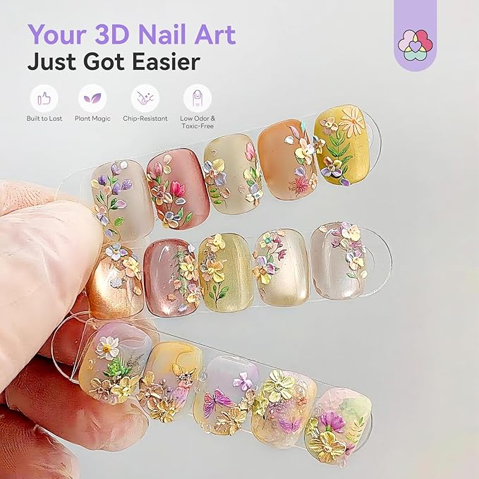 SAVILAND 3D Sculpting Gel for Nail Art: 12 Colors No Wipe Painting Sculpture Nail Gel with Brush Pen for Micro 3D Embossed Nails, Easy to Shape, Home DIY & Salon Manicure Supplies, 5g Each