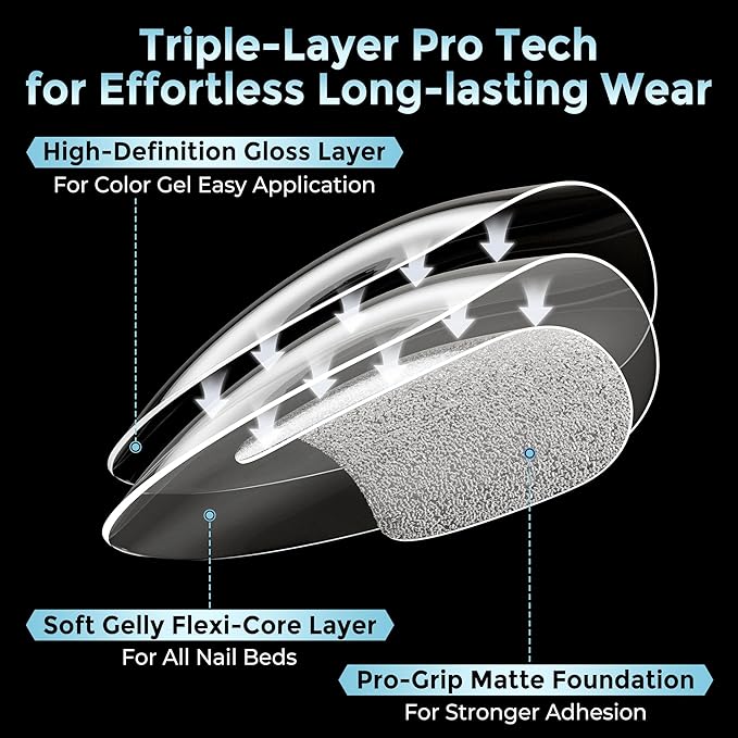 Almond Gel Nail Tips: 360pcs Pre-Shaped Medium Nail Tips Almond Shape Acrylic Fake Nails Half Matte Full Cover Press On Nails for Extension Home DIY Salon 12 Sizes
