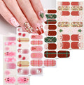 Christmas Gloss Nail Strips - Snowflakes Xmas Tree Santa's Helper | UV Free, Chip Resistant, Long Lasting Stickers | Contains 80 Nail Wraps,5 File 5Sheets
