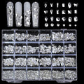 Silver Nail Rhinestones, 5380Pcs Flatback Glass Nail Charms Gems Stones, 19 Shapes of Nail Art Rhinestones Kit with Tweezers, 6 Sizes for Decoration Makeup DIY