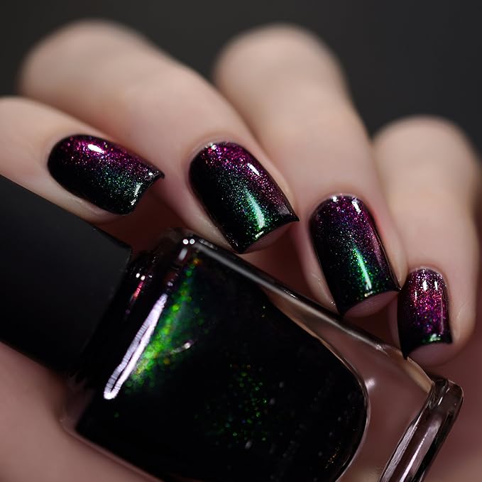 ILNP Salem - Rich Black Green Shimmer Nail Polish