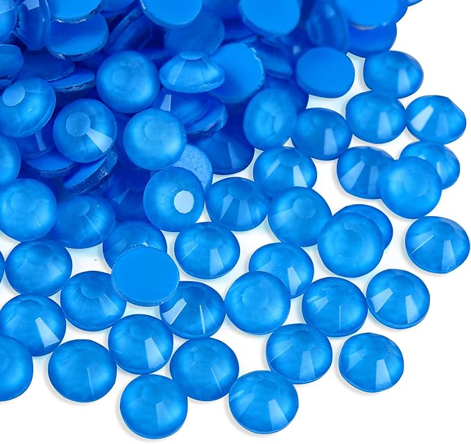 Blinginbox Flatback Rhinestones Round Gems, 1440pcs Luminous Series Glass Stones Neon Gems Non Hotfix Crystal Rhinestones for Nail Charms Crafts Clothes Tumblers,New Blue Neon,SS16.