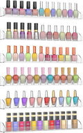 15 Inch Acrylic Nail Polish Rack for Wall Set of 6, Wall Mounted Nail Polish Display Rack with End Caps, Nail Oranizer and Storage for Nail Tech, Hold Up to 90 Bottles (15 Inch)