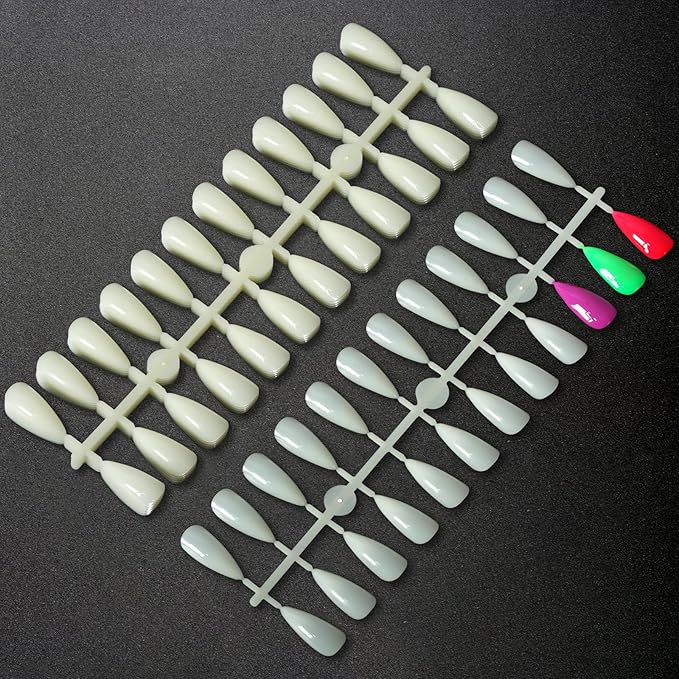 480PCS Nail Color Display Tips,Almond Shaped Premium Acrylic False Nail Tips for Gel & Regular Polish, Durable, Easy to Color – Perfect for Nail Practice & Professional Use(Nature)