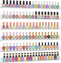 24 Inch Clear Nail Polish Wall Rack with Removable End Caps Set of 6, Acrylic Nail Polish Organizer Wall Mounted,Nail Polish Sorage Shelves for 150 Bottles (24 Inch)