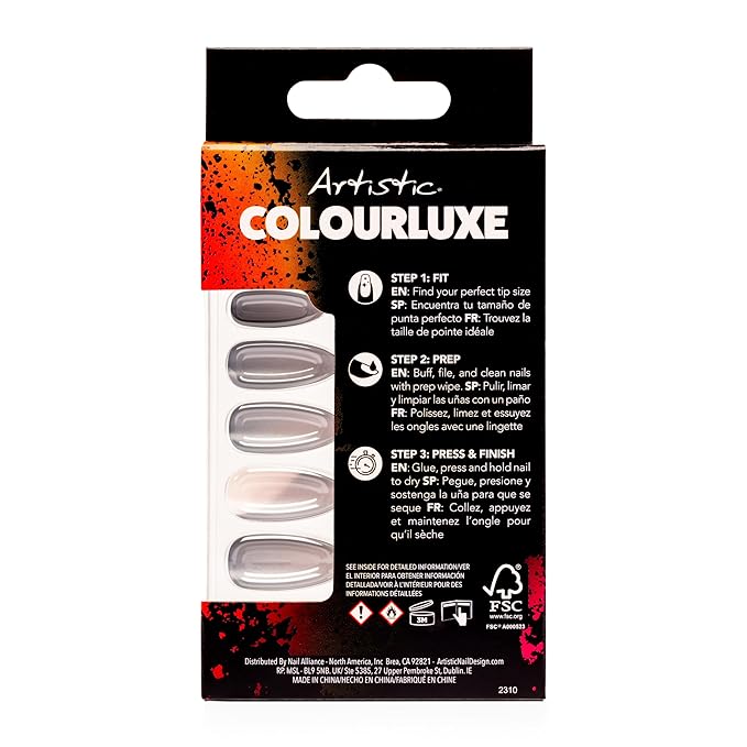 Artistic Colourluxe Press-On Tips - Kit Colourluxe Press-On Tips - Kits Nails - 30 Nails (Midnight Sparkle, Kit)