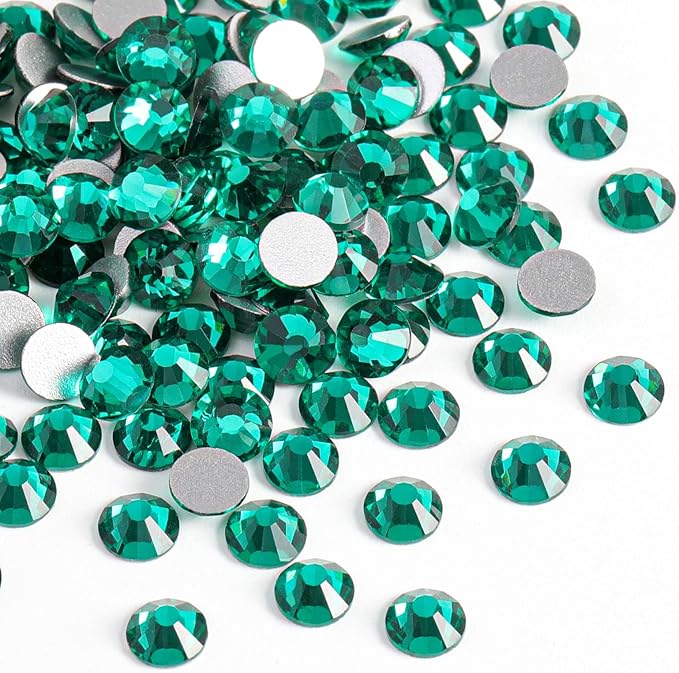 Beadsland 2880pcs Flat Back Crystal Rhinestones Round Gems for Nail Art and Craft Glue Fix,Blue Zircon,SS6,1.9-2.1mm