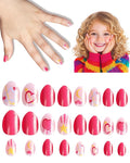 Cute Press on Nails for Kids,Girls Trendy Stuff Fake Nail Kit for Ages 6-12, Pre-glue Glitter Short Acrylic Nail Stick on Nails, Great for Girl Birthday Gifts, Parties&Makeovers Decoration