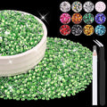 12000PCS 2mm Resin Rhinestones Bulk for Crafting (Light Green), Flatback Bedazzling Crystals for Crafts DIY Nail Decoration, Gems Charms for Tumbler Shoes Clothing Fabric with Pickup Pen and Tweezers