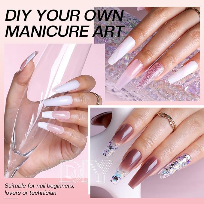 Morovan Poly Gel Nail Colors: 6 Colors Poly Nail Gel Pink Nude Poly Nail Extension Gel 15g Poly Gel Colors DIY Art Home Salon