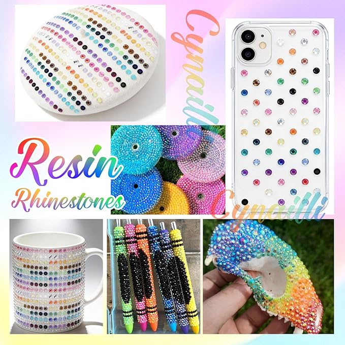 32000Pcs 3MM Colors Flatback Rhinestones for Bedazzling, Mix Sizes Jelly Resin Crystal Rhinestones Gems, Colorful Gems Bedazzling for Crafting DIY Face Makeup Crafts Tumblers