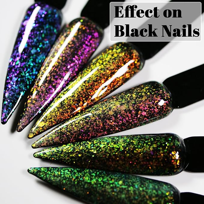 Glow in the dark Opal Gel Nail Polish 6 Colors Set Color Changing Semi Clear Gel Polish (GP014)