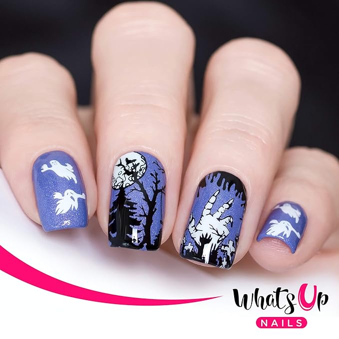 Whats Up Nails - Halloween Stamping Plates 2 Pack (B054, B072) for Nail Art Design