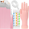 Practice Hand for Acrylic Nails Soft Touch Mannequin Hand for Nails, Flexible and Bendable Fake Hand with nail tools for Nails for Nail Art Beginners