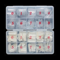 Half Cover Acrylic False Nail Tips, 1000PCS Fake Nail Shape Artificial False Nails Tips 10 Sizes with Case for Nail Art Salons and Home DIY (Clear+Natural)