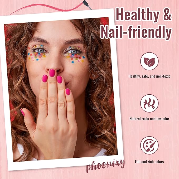 phoenixy Gel Nail Polish Kit with U V Light 64 Pcs Gel Polish Nail Set 45 Colors Nail Polish Set with Base and 4 Effects Top Coat Manicure Tools Complete Gel Nail Kit Gift for Women