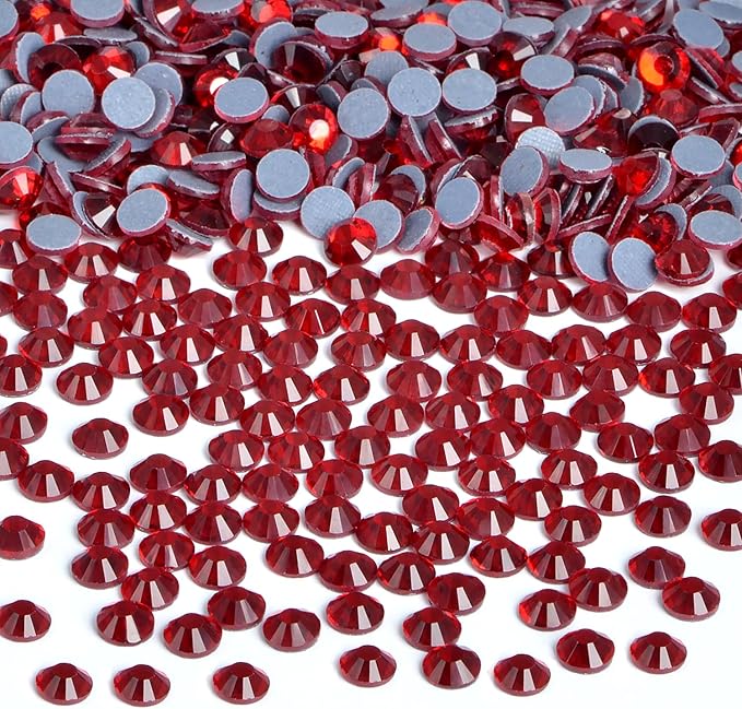 Bymitel Hotfix Crystal Rhinestones Round Gems Iron on DIY Jewelry Making Flat Back for Crafts,Siam, 2.8mm(SS10/2880pcs)