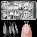 240pc Coffin Gel Nail Tips Short Fake Nails for Press on Nails Clear Acrylic Nails Tips, 12 Sizes Full Cover Nail tips Coffin Soft Gel Nail Tips False Nails Extension Artificial Fingernail