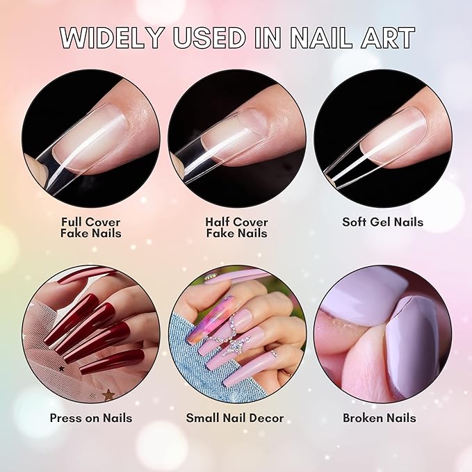 Makartt Super Strong Nail Glue for Press Ons: 100PCS Bulk Long Lasting Professional Adhesive for Fake Nail Tips,Strong, Quick Air Dry Glue 0.07oz Supplies for Salon Manicure Supplies and Home DIY Use