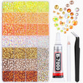 20000Pcs Yellow Rhinestones for Bedazzling with 1Pcs B7000 Jewelry Glue, Resin Rhinestones for Crafting Crafts DIY, Bedazzler Kit Gems for Clothing Shoes Tumblers Nail Art Assorted Size 3/4/5/6mm