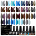 MEET ACROSS 30pcs Gel Nail Polish Set,Soak Off UV LED Lamp Gel Nail Polish Kit,Fashion Shimmer Nail Art Design Gifts for Women Manicure Salon (Cool Color Series)