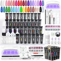 SAVILAND Hema-Free Poly Gel Nail Kit: 36 Poly Gel Nail Colors with Slip Solution Mini U V Lamp Curing Light All-in-1 Starter Kit Manicure Set Supplies Tools for Quick Extension Home Salon DIY