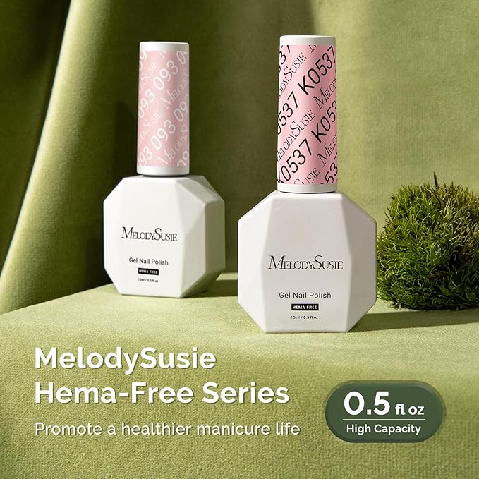MelodySusie Hema Free Gel Nail Polish, 0.5 Fl Oz Thick Beige Pink Gel Polish, Non-Toxic, Long Lasting, Soak Off UV Nail Polish, Manicure Nail Design Salon DIY Nail Art at Home K0537