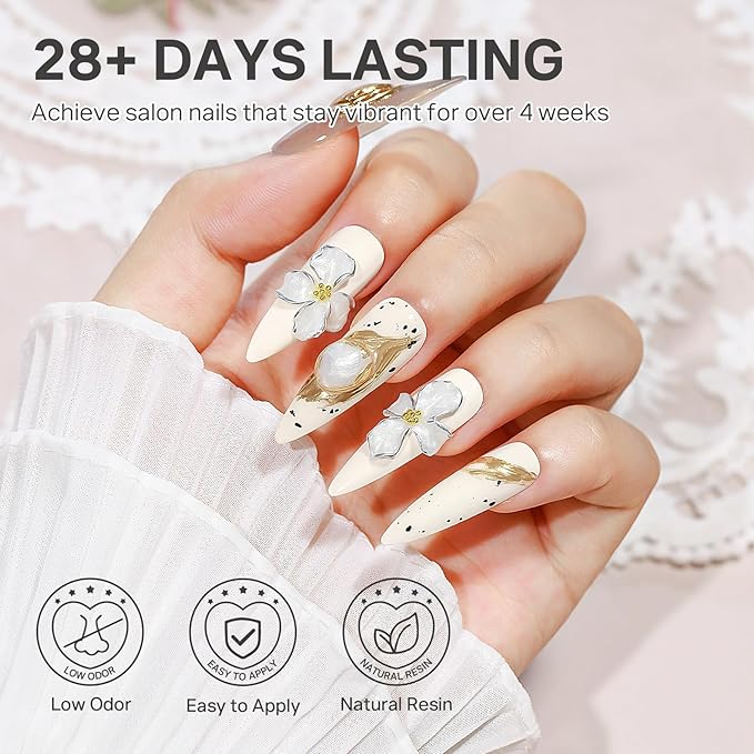 MIZHSE Pearl 3D Gel Nail Art Sculpting Gel Non-Sticky Molding Gels for Nails White Sculpting U V LED Soak Off Gels for Carving with Nail Art Pen Nail Design Home Manicure 30g 1o