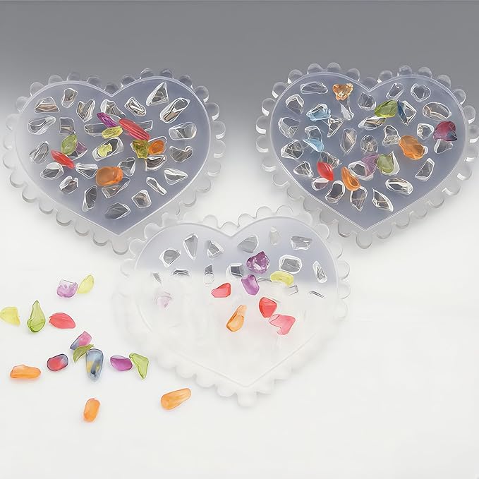 3 Pcs Gems Silicone Nail Art Molds for Women Resin Nail Design