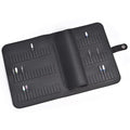 Nail Drill Bits Holder Portable PU Leather Nail Drill Bit Storage Bag 84 Holes Nail Bits Displayer Organizer Large Space Snake Print Nail Drill Bit Organizer (Drill Bits Not Included) (Black)