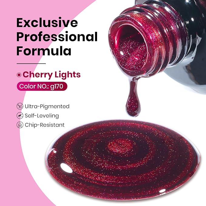 Beetles Pink Cat Eye Gel Nail Polish - 15ML Valentines Gel Polish Glitter Pink Cat Eye Magnetic Soak Off UV Cherry Shimmer Nail Art Design Manicure Gift for Women