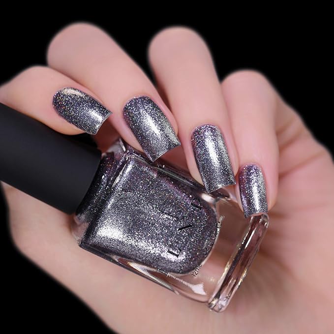 ILNP Carbon - Sleek Gunmetal Holographic Ultra Metallic Nail Polish