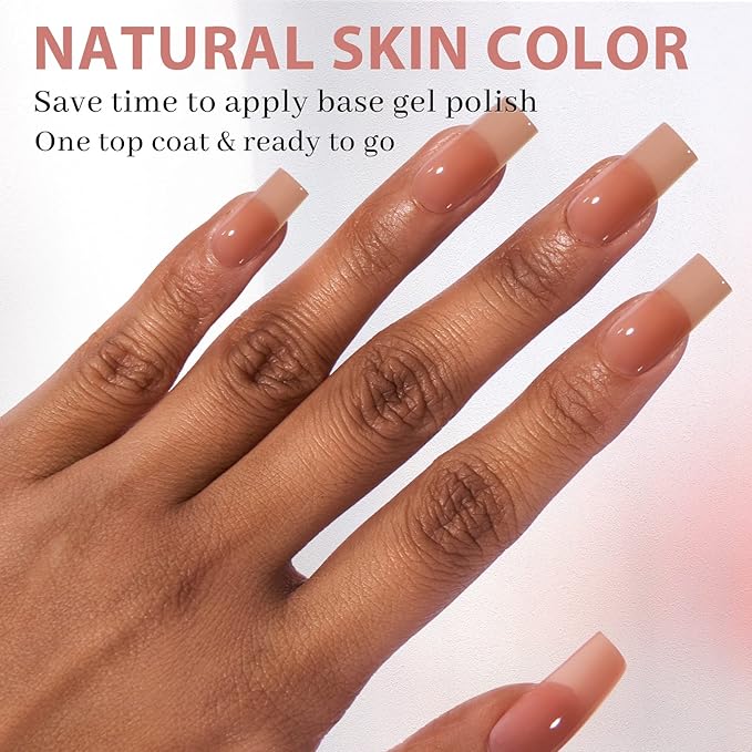 BTArtbox Soft Gel Nail Tips Square - Press On Nails Long Natural XCOATTIPS Pre-applied Tip Primer, One-Step Square Gel Nail Tips Fake Nails for DIY Nail Art