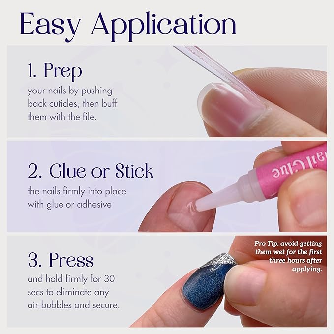 3D Handmade Press On Nails, Short Almond Shaped, French Tips, Acrylic, Gel, Reusable Kit, For Women & Girls Daily Wear or Special Occasion (Frosted Tips - S)
