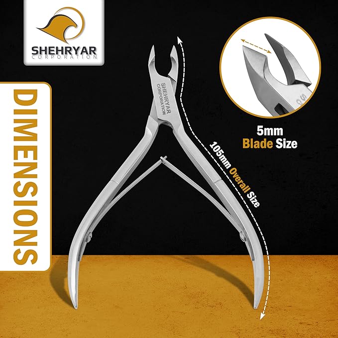 Cuticle Nippers Trimmer Cutter – Professional Stainless Steel Nail Remover Clippers for Manicure Pedicure, Fingernail & Toenail Care Tool (Silver)
