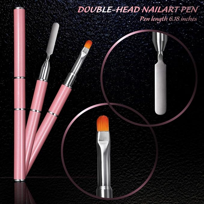 Dual Nail Forms Set Poly Gel Quick Building Kit, 120Pcs Stiletto Molds With 10Pcs Tips Clips, Clipper Trimmer, Dual-Ended Extension Gel Brush, File